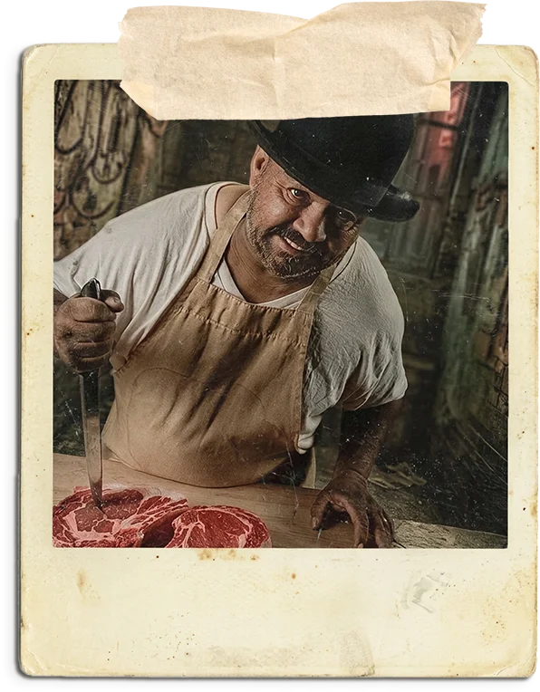 Slaughterhouse Cigars butcher polaroid